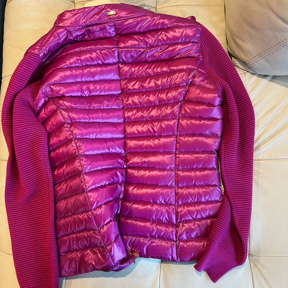 HERNO
Mixed Media Puffer Jacket.  Raspberry Color - Picture 5 of 5